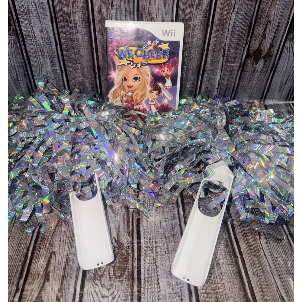 We Cheer Wii Nintendo Game Complete + Cheer Pom Pom Controller Bundle